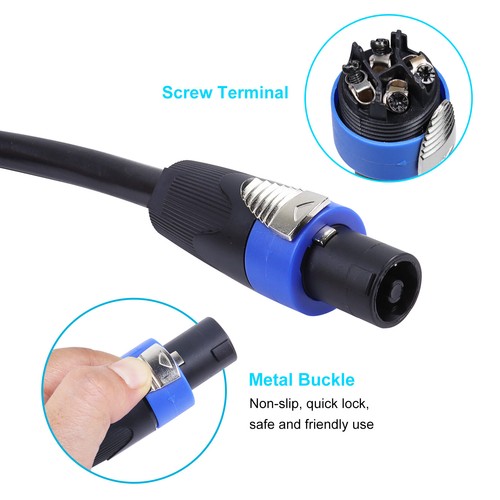 4 Wire Speakon Cable Chuchero Box Loudspeaker 12 Gauge Pro Audio Cord w/ Socket - Picture 4 of 11