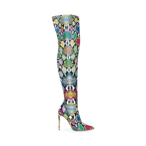 Women Over Knee High Thigh Boots Stilettos Pointy Toe Side Zip Shoes Clubwear L - Picture 11 of 14