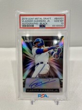 2019 Leaf Metal Draft Auto Black Vladimir Guerrero Jr Rookie RC /15 PSA 10 Gem