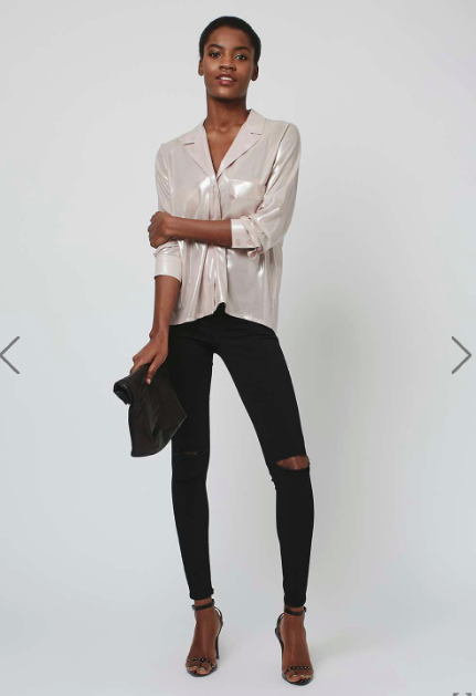 Topshop Moto Super High Wasited Skinny Black Ripped Joni Jeans W25