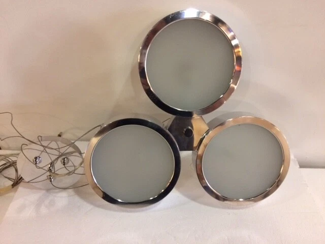 Lámpara de techo Broadway de 3 luces de aluminio pulido de 19 pulgadas Foto 2 de 4