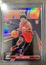 2023-24 Optic Basketball AMEN THOMPSON Express Lane Purple Prizm RC #2 Rockets