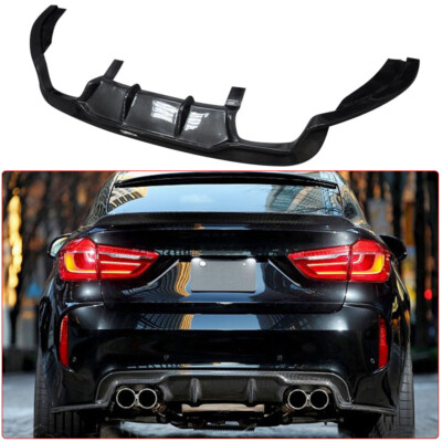 For 2015-2019 BMW F85 X5M F86 X6M Carbon Fiber 3D Style Rear Bumper Diffuser Lip
