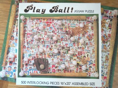 Jigsaw Puzzle Play Ball Baseball Cards & Baseballs & Bats ...