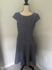 Eliza J Women's Cap Sleeve Tweed Fit & Flare Dress Size 10