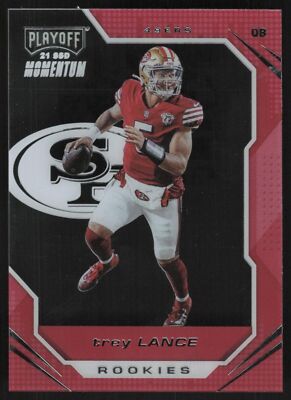 Trey Lance 2021 Panini Chronicles Playoff Momentum Rookies # PMR-03 RC San Franc