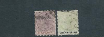 LAGOS 1882-1902 QV portrait 2 values only (Scott 27 and 32 6d and