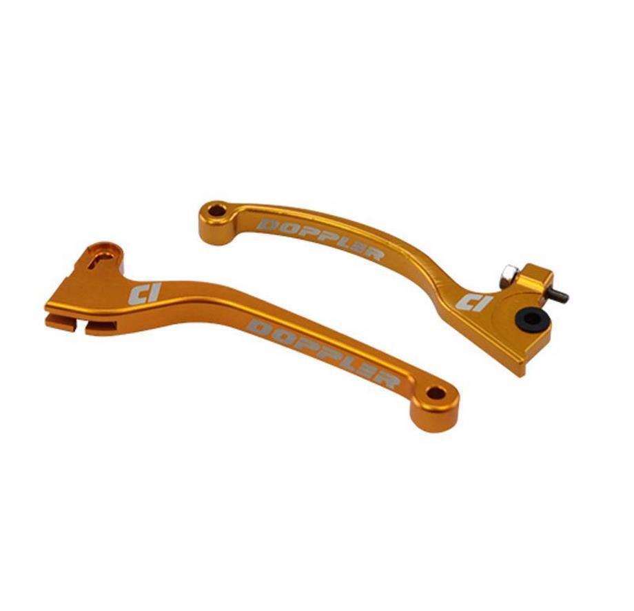 Leviers mécaboite MRT et Sherco en aluminium CNC Doppler or pour maître-cylindre AJP