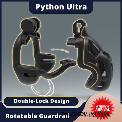 NEW Python Ultra 3D Printed Cage Double-Lock Rotatable Guardrail Chastity Device