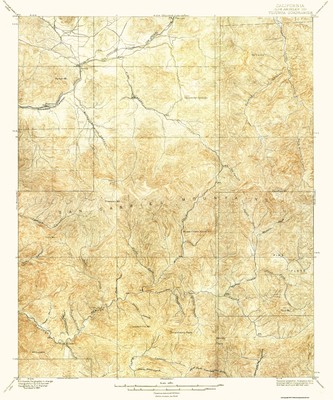 Topographical Map - Tujunga California Quad - USGS 1897 - 23 x 27.63