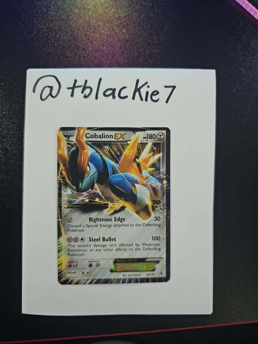 Cobalion EX - 93/135 - Pokemon Plasma Storm Black & White Ultra Rare Card NM