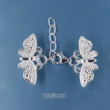 Sterling Silver Butterflies Multi-Strand Lobster Claw Clasp Connectors #44030