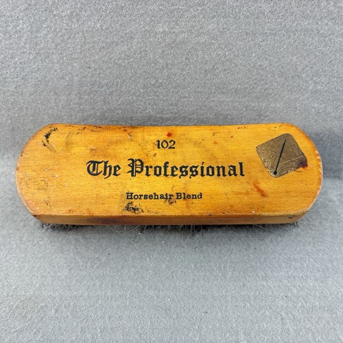 Vintage The Professional 100% Horsehair Shoe Shine Brush Wood Handle Model 102