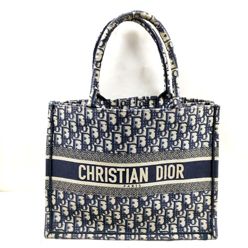 Christian Dior Tote Bag Book Tote Navy Blue Canvas 2882079