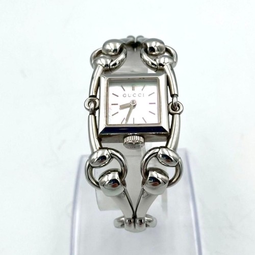 Gucci Signoria 116.5 Shell Dial Quartz Square Silver Bracelet Watch Near Mint - Picture 2 of 18