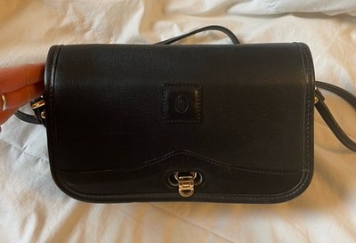 HARTMANN Black Vintage Leather Small Crossbody Purse Bag-NICE