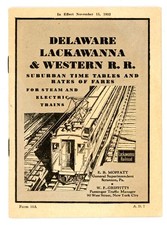Delaware Lackawanna & Western R R  Suburban 1932 Time table Steam & Electric