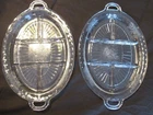 2 Depression Glass Mayfair Open Rose Separared Serving Plates Relish Olives