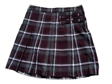 French Toast Plaid Pleated Skirt 18 1/2 Plus Uniform Girls Zip W/shorts EUC