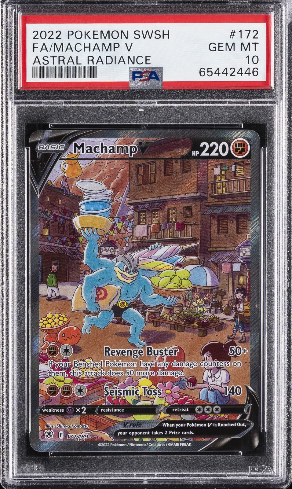 2022 POKEMON SWORD & SHIELD ASTRAL RADIANCE #172 FULL ART/MACHAMP V PSA 10