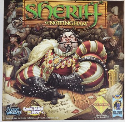 Arcane Wonders Sheriff of Nottingham Board Game 2014, Open But Complete