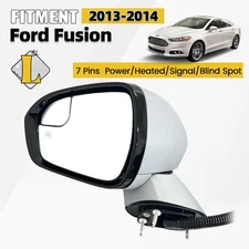 Side View Mirror For 2013 2014 Ford Fusion W/Heated Left Driver Side (7Pin)