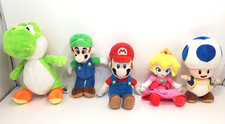 Super Mario Plush Toy Lot of 5 Nintendo Princess Peach Luigi Yoshi Blue Toad