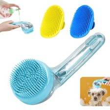 Peehss 3Pcs Dog Bath Brush, Scrubber for Bath, Shampoo Brush Blue