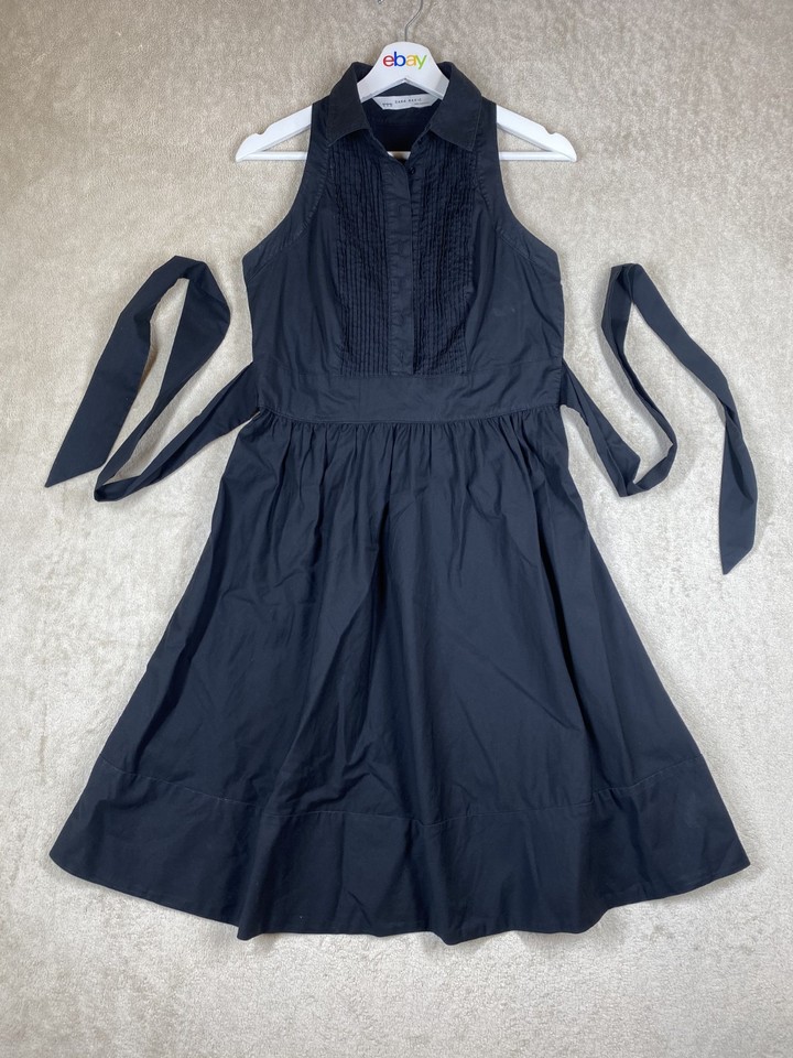 ZARA Midi Shirt Dress Size M Womens Black Sleeveless Casual