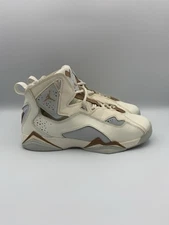 NIKE Jordan True Flight Shoes - Sail Metallic Bronze - Youth Size 7 - 342774 112