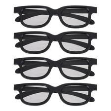 4pcs Polarized 3D Viewing Glasses, Passive Circular 3D Glasses,Black