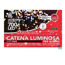 CATENA LUMINOSA LUCI NATALIZIE 700 LED COLORE ROSSO 8 GIOCHI LUCI 21 MT. 93236