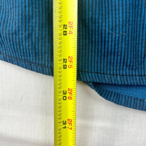 Camicia uomo nera fibbia XL blu a righe manica lunga con bottoni Y2K Rock - Foto 7 di 11