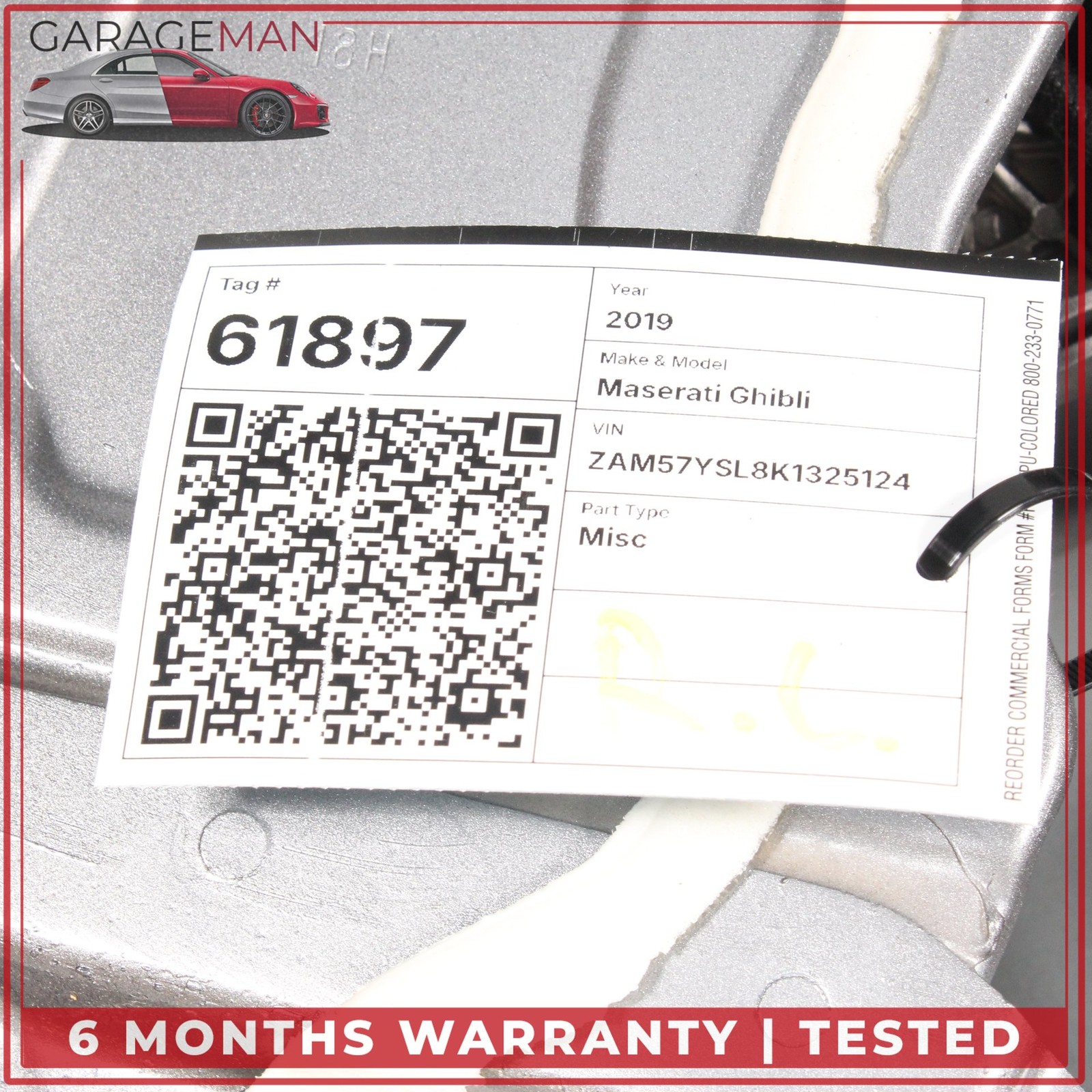 Maserati Ghibli 2014-2022 Rear Left Door frameworks Set Gray
