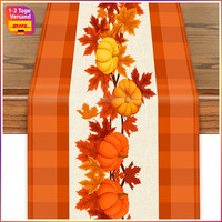 TischläUfer Herbst 183X33 Cm KüRbis Ahornblatt Deko FüR Erntedankfest Halloween