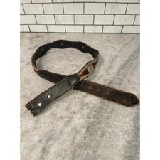 3-D Belt Co Western Belt Mens 38 Black Horsehair Concho Braided Leather USA Made