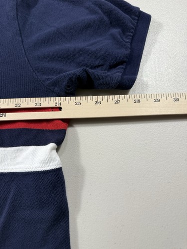 Ralph Lauren Polo Shirt Mens XL Big Pony Stripe Preppy Nautical Red White Blue - Picture 10 of 10