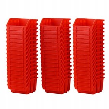 48x Contenitore di stoccaggio scatola impilabile rosso plastica attrezzi garage magazzino