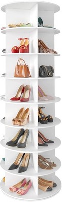 SpaceAid 7 Tier Rotating Shoe Rack Tower, Spinning Shoe Display Lazy Susan
