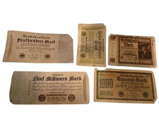 1922 German Mark Reichsbanknote LOT of FIVE Circulated 500 1000 5000 Million