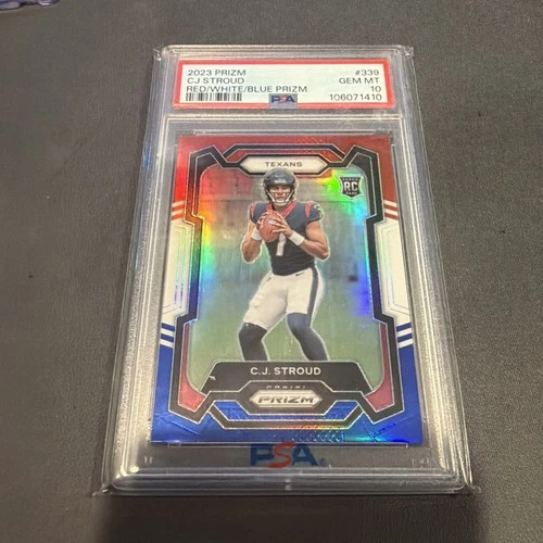 2023 Panini Prizm Rookies C.J. Stroud #339 Red White Blue Prizm (RC) PSA 10
