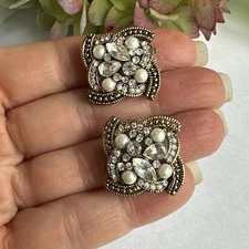 2 Pc Rhinestone Shoe Clips for Pumps Crystal Bridal Shoe Buckles Handmade 1”