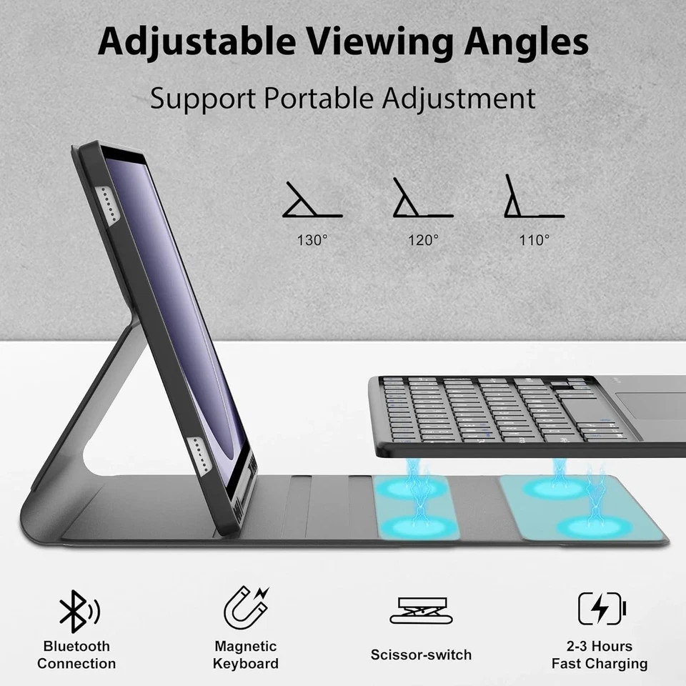 Galaxy Tab A9 plus Case with Keyboard, Touch Keypad for Samsung A9+ Tablet 2023, - Image 4 of 4