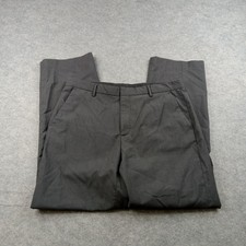 Calvin Klein Dress Pants Mens 34x30 Gray Herringbone Stretch Straight Business