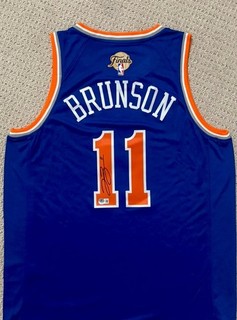 Jalen Brunson Signed New York Knicks Finals Jersey #11 Beckett Authenticated COA