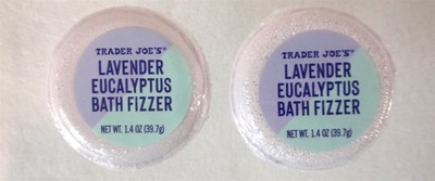 2 FACTORY SEALED TRADER JOE S LAVENDER EUCALYPTUS BATH FIZZER 1.4 oz EA BR NEW !