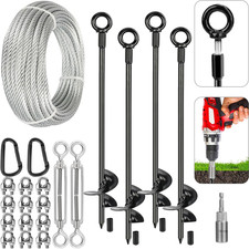 30 Inch Ground Anchors Heavy Duty, Shed Tie down Anchor Kit with Galvanized Cabl