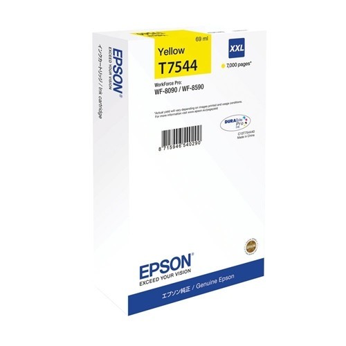 Genuine Epson T7544 Yellow XXL Ink Cartridge WF-8090 WF-8590 Extra High Yield