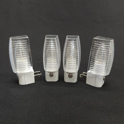 Amertac Classic Faceted Night Light Clear 4-Pack On Dusk/Off Dawn B71055 New
