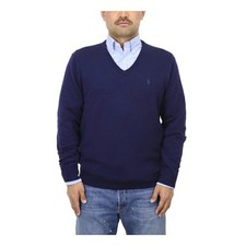  MINOR DEFECT Polo Ralph Lauren Merino Wool V-Neck Sweater - Navy - Size: M